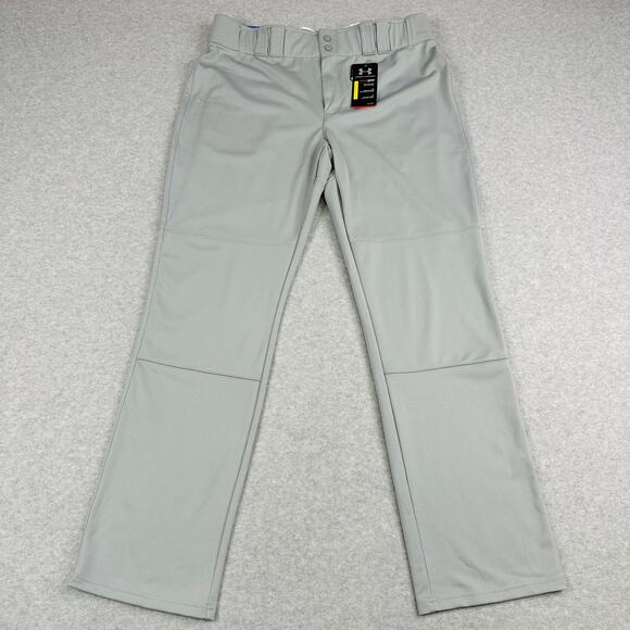 Under Armour HeatGear Baseball Pants Men XL Loose Relaxed Fit Gray Elastic Waist - Picture 1 of 16